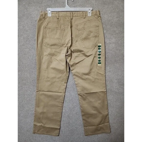 LL Bean Lakewashed Stretch Khaki Pants Men 36x30 Heritage Khaki Straight Leg NEW - Picture 6 of 9